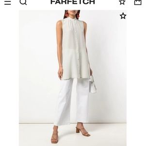 VOZ SILK sleeveless gray blouse m